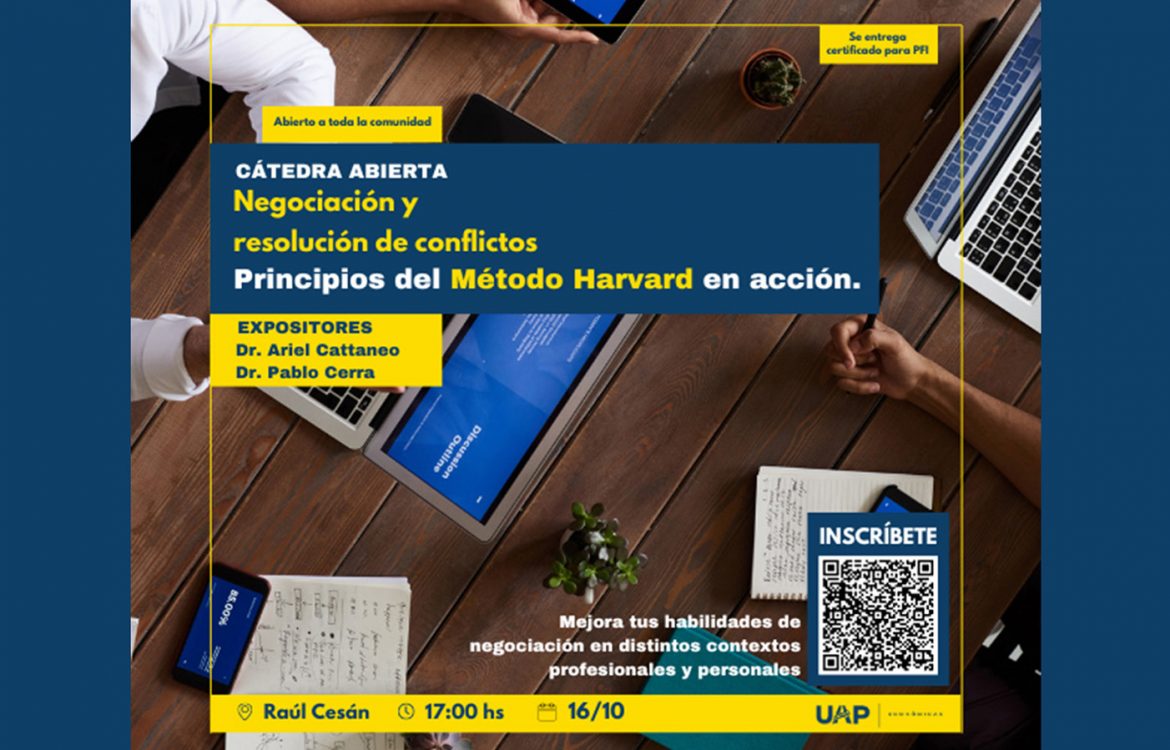 Cátedra Abierta en Negociación y Resolución de Conflictos: “Una invitación para adquirir habilidades clave para la vida profesional y personal”