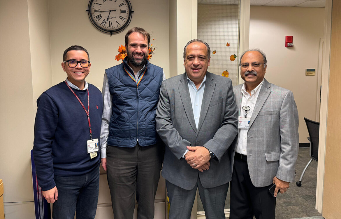 Mag.Horacio Rizzo junto a los doctores Travis Losey y John Wesley, presidente y vicepresidente de Investigación de la Universidad Loma Linda.