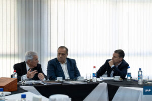 Empresario Héctor Motta, Mag. Horacio Rizzo y el Dr. Luciano Filipuzzi